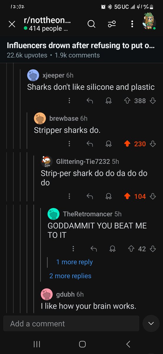 Does it even matter what thread this was in?

@CaffeineAndHate <a href="/SilipigniMario/">Mario Speedwagon</a> <a href="/DaiseyDoesIt/">Misty may have</a> <a href="/viewfrommyoffic/">View from my Office</a> <a href="/roo_44/">Roo_44</a>