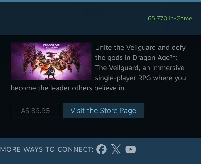 Bonkripper968's tweet photo. @RahnsBlaxx @DAKKADAKKA1 True but for a game claiming to be a top seller, it aint selling a whole lot based on the steam stats… 

65k in game with 60% completing first act and ~1500 reviews is abysmal for an AAA title. https://t.co/lW4se9cJJ2