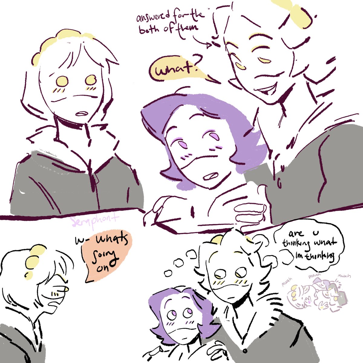 Seraphont's tweet photo. an older silly- V would absolutely tease Uzi about calling her hot #murderdrones #nuziv #envuzi https://t.co/Fu3XmhTMiO