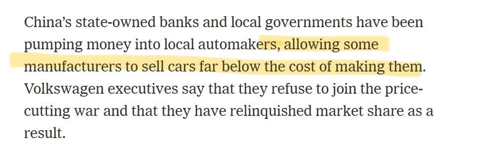 Glenn (@glennluk) on Twitter photo <a href="/Brad_Setser/">Brad Setser</a> <a href="/KeithBradsher/">Keith Bradsher</a> Chinese NEV gross margins averaged 21% in 2023 (14% nom-subsidized) and are up ~1-2% in 2024 on higher volumes.
This compares with 1.7% in the US despite higher subsidy levels (it’d be -22% without subsidies).
So this is an evidence-free, vibes-based claim. <a href="/Brad_Setser/">Brad Setser</a> <a href="/KeithBradsher/">Keith Bradsher</a> Chinese NEV gross margins averaged 21% in 2023 (14% nom-subsidized) and are up ~1-2% in 2024 on higher volumes.
This compares with 1.7% in the US despite higher subsidy levels (it’d be -22% without subsidies).
So this is an evidence-free, vibes-based claim.
