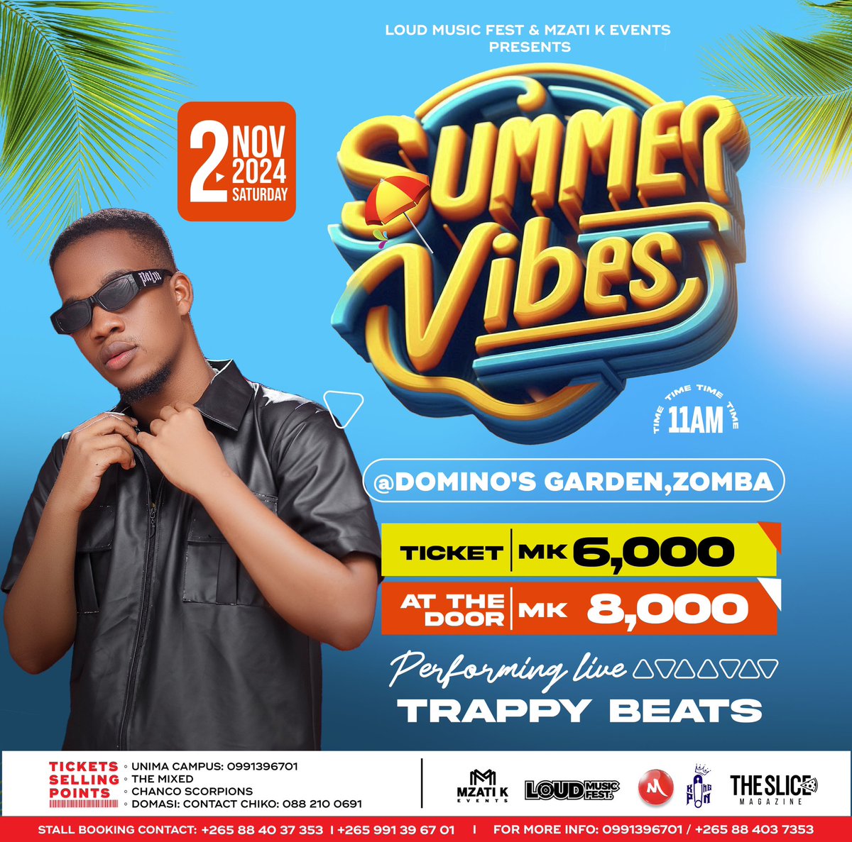 Kukwithu's tweet photo. TOMORROW โผ๏ธโผ๏ธ
2 November 2024
Domino's Garden๐๐
TICKET PRICE: K6000
AT THE DOOR: k8000
Contact +265 884 03 73 53 for Ticket
Performing artists ๐๐พ
@trappybeats265
@Afana_Ceez
#Abale
@DeoCruger
@Crispy_malawi
#LoudMusicFest
#MzatKEvents https://t.co/TcCFYwKJ0s