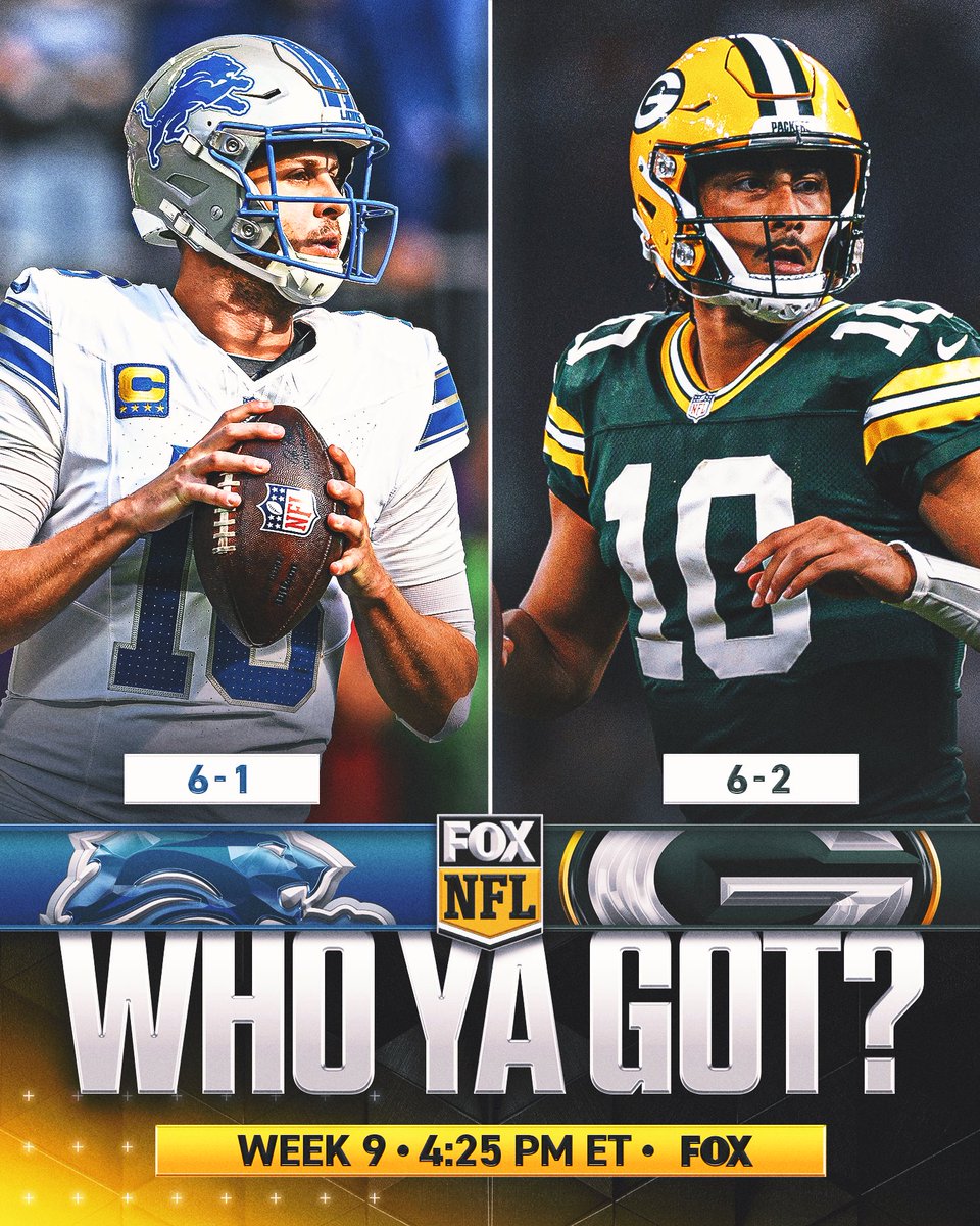 NFLonFOX's tweet photo. An NFC North showdown!! 😤

Who ya got? https://t.co/JXoi5zKS6k