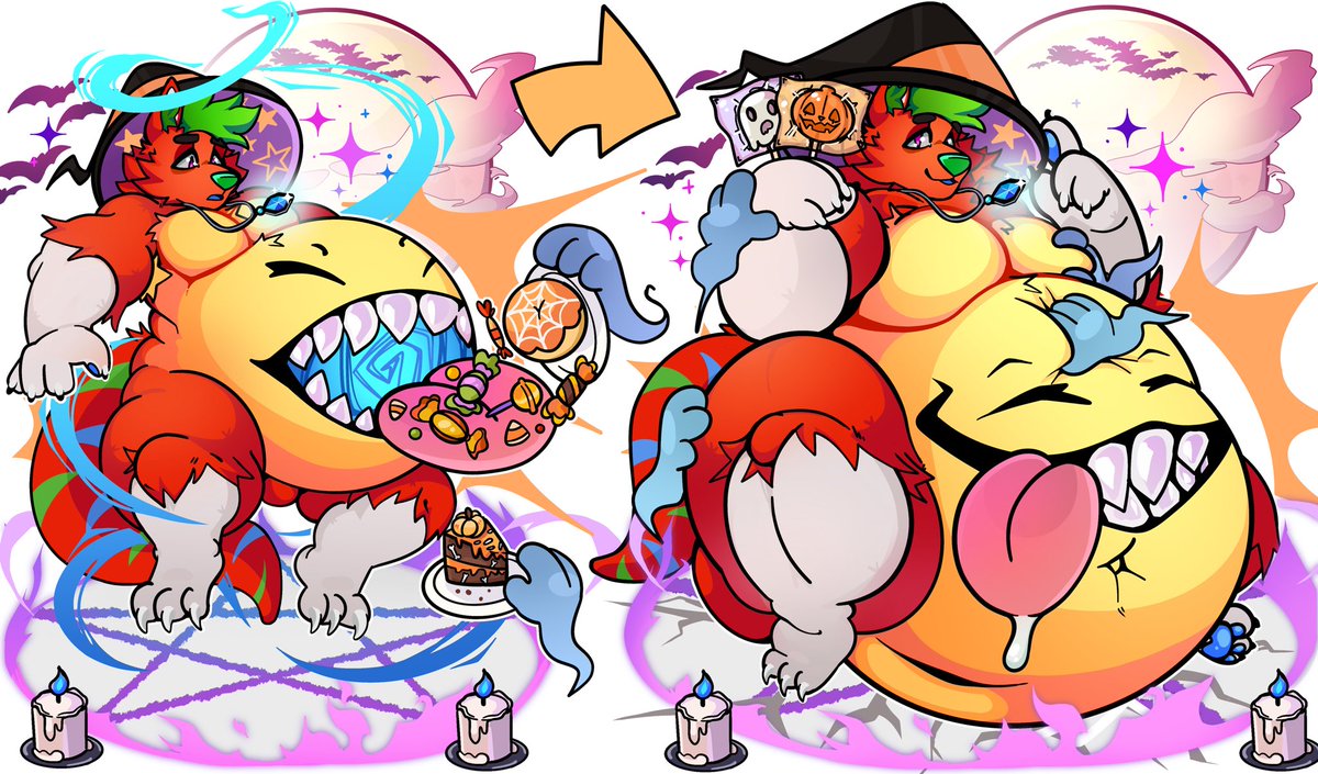 "I need more candy, what did that old spellbook say again?"

*POOF*

"W-Woah!! I didn't mean more candy like that-! But I could get used to this~"

Sometimes being too greedy, and messing with the wrong spells, can have very...interesting consequences.

🎨: <a href="/BigAverys/">Averys</a>