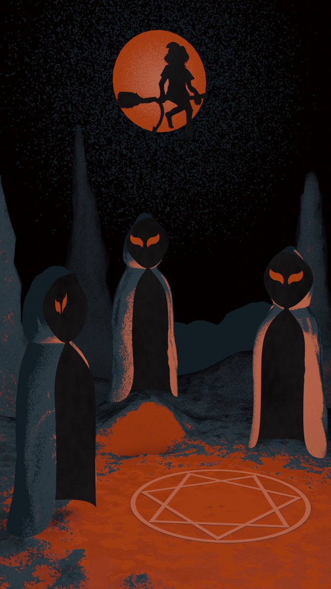 DeffyDeffers's tweet photo. Doing a last minute submission to #Artfright2024! As usual, I used #b3d to bang out a nice #NPR styling using the Witching Hour prompt and the Dying Embers color palette! Pretty satisfied with how it came out! https://t.co/81bdng1Hf3