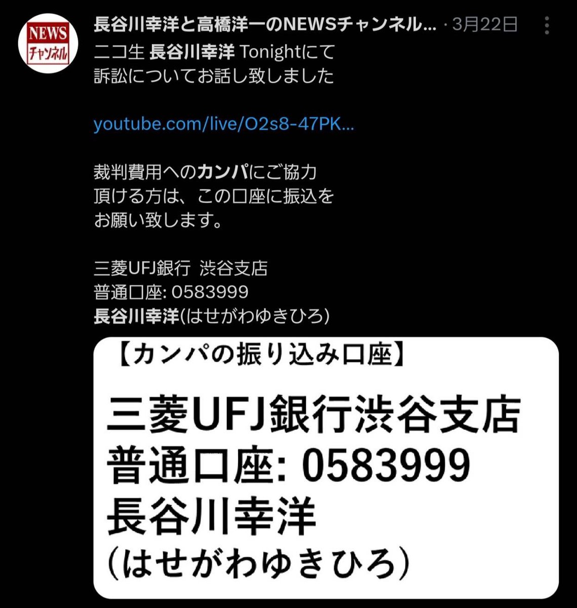 【政治評論  長谷川幸洋とは】

飯山あかり氏と同一弁護士団
カンパ金の収支説明が無いのも同一