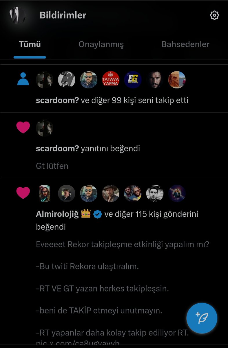 Günün ilk Takipleşme etkinliği.

-Bu twiti Rekora ulaştıralım.

-RT VE GT yazan herkes takipleşsin. 

-beni de TAKİP etmeyi unutmayın. 

-RT yapanlar daha kolay takip ediliyor RT.