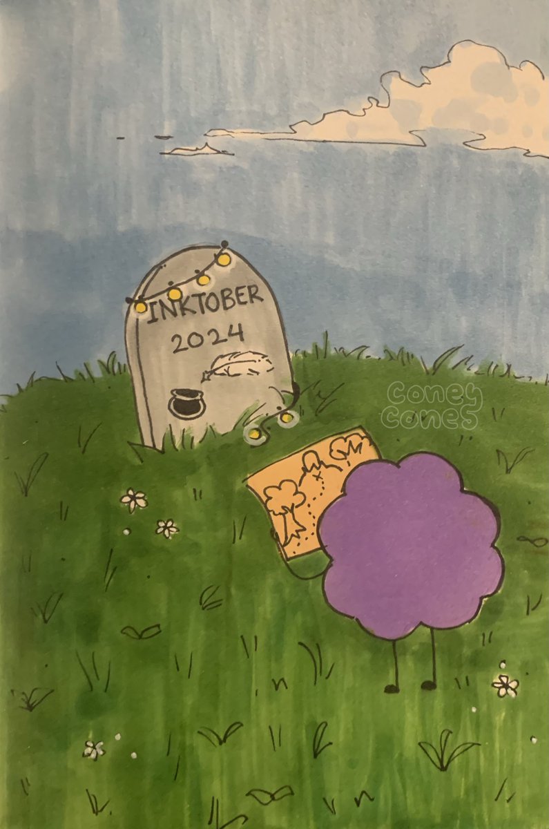 #inktober day 31 Happy Halloween!! 🎃 Thank you all for supporting this little series of particles mixed with inktober! :D 
#inktober2024 #art #traditionalart #ranboofanart