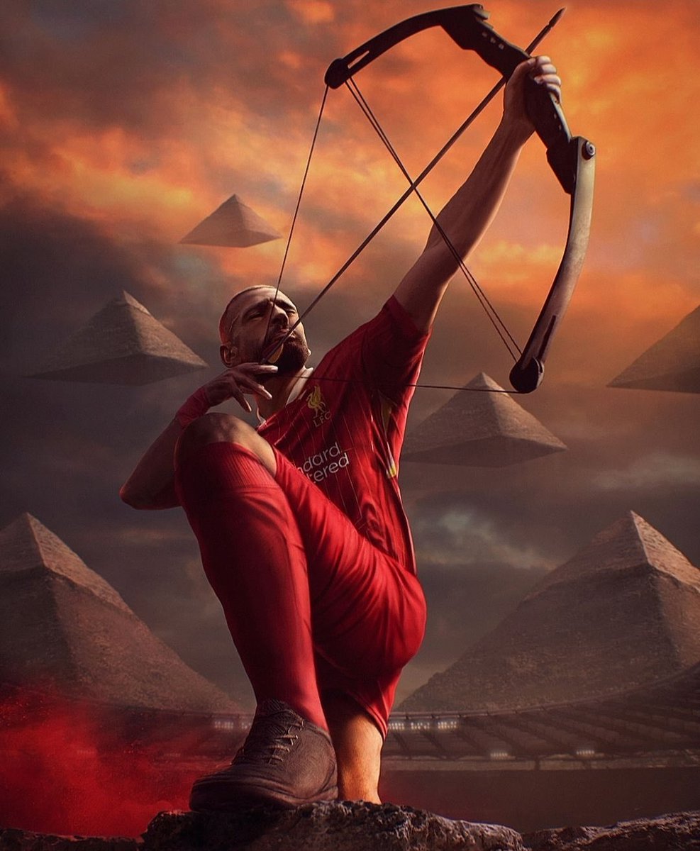 Mo Salah's iconic celebration 🏹 #YNWA 🔴 <a href="/MoSalah/">Mohamed Salah</a> 🇪🇬 👑