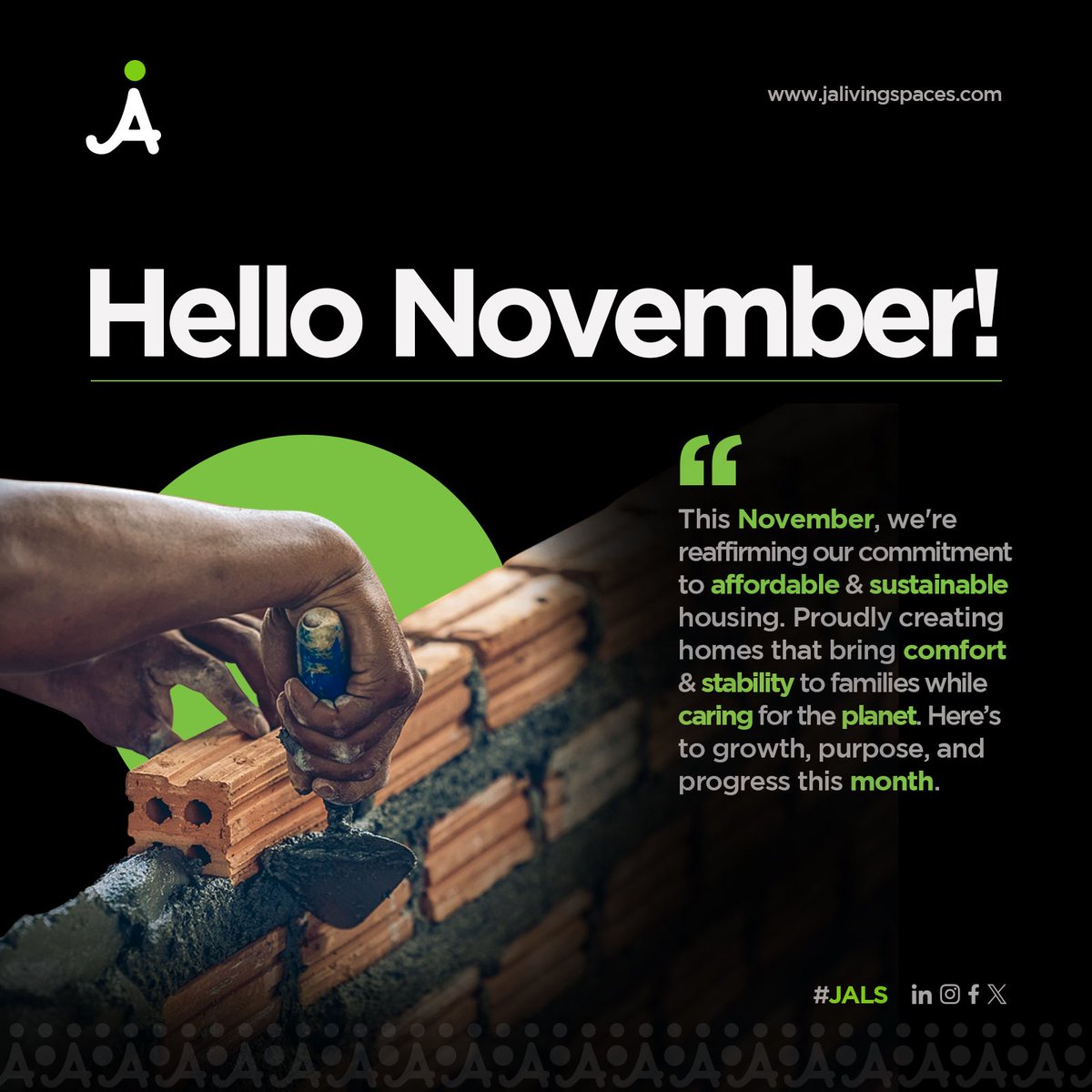Happy New Month from all of us at JALS☘️

#November 
#HappyNewMonth
#Sustainability 
#JALS