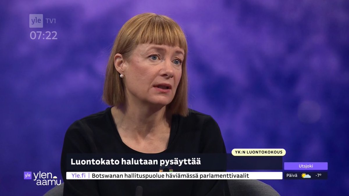 Aino Laine 💛💙 (@laine_aino) on Twitter photo Kv-sopimukset luovat yhteiset säännöt luonto- ja ilmastotoimille.
Suomi ollut edelläkävijä kansallisten strategioiden laatijana, toimeenpanijana. Nyt aika hyväksyä 🇫🇮biodiversiteettistrategia.
Tutkimusjohtaja <a href="/EevaPrimmer/">Eeva Primmer</a> <a href="/yleuutiset/">Yle Uutiset</a>
👉 klo 8.35 <a href="/yleradio1/">Yle Radio 1</a> Kv-sopimukset luovat yhteiset säännöt luonto- ja ilmastotoimille.
Suomi ollut edelläkävijä kansallisten strategioiden laatijana, toimeenpanijana. Nyt aika hyväksyä 🇫🇮biodiversiteettistrategia.
Tutkimusjohtaja <a href="/EevaPrimmer/">Eeva Primmer</a> <a href="/yleuutiset/">Yle Uutiset</a>
👉 klo 8.35 <a href="/yleradio1/">Yle Radio 1</a>