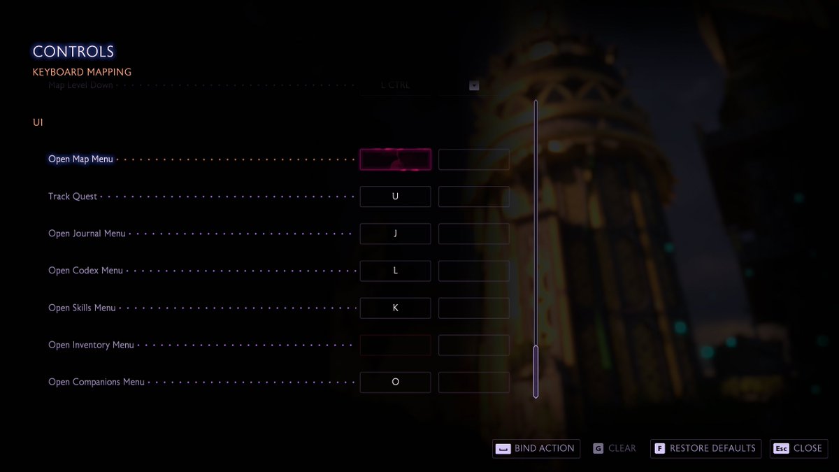mrmoneda's tweet photo. @dragonage Um, can we get a fix for PC that'll let us actually bind the G key? Since it has a function in that menu it can't currently be bound. https://t.co/gNAvf1dSN7