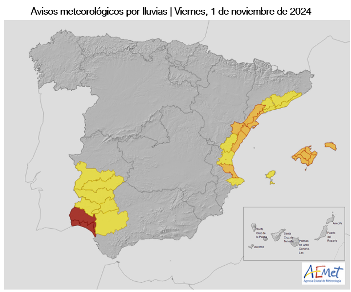 AEMET_Esp's tweet photo. ⚠️AVISO ROJO | Provincia de Huelva.

⛈️Se están registrando lluvias torrenciales en localidades como Cartaya, con 117 l/m² en menos de tres horas. 70 de ellos en solo una hora. El aviso sigue activo, por ahora, hasta las 9:00

La #dana va a seguir provocando hoy tiempo adverso. https://t.co/9fbyOAdTII