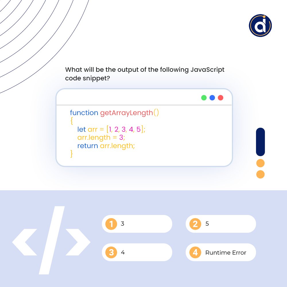 datics_ai's tweet image. Can you complete this JavaScript Coding Quiz? 🤔🚀

Comment your answers below! 👇

[ CodingQuiz, JavaScript, Challenge ]

#CodingQuiz #javascript #testyourskills #daticsai #lifeatdatics #techchallenges #programming