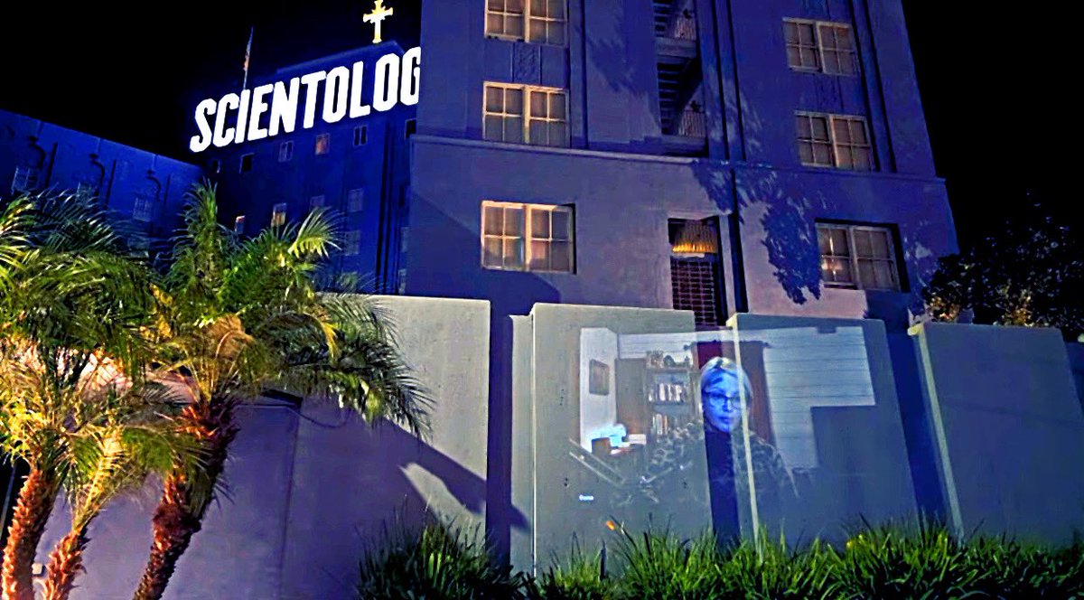 DanaDooDah's tweet photo. Allegedly I am the first “critic” to be projected onto Scientology’s Big Blue in Los Angeles, as of this evening.
Can’t think of a spookier way to end the day 🤓 https://t.co/mKISDtwFoN