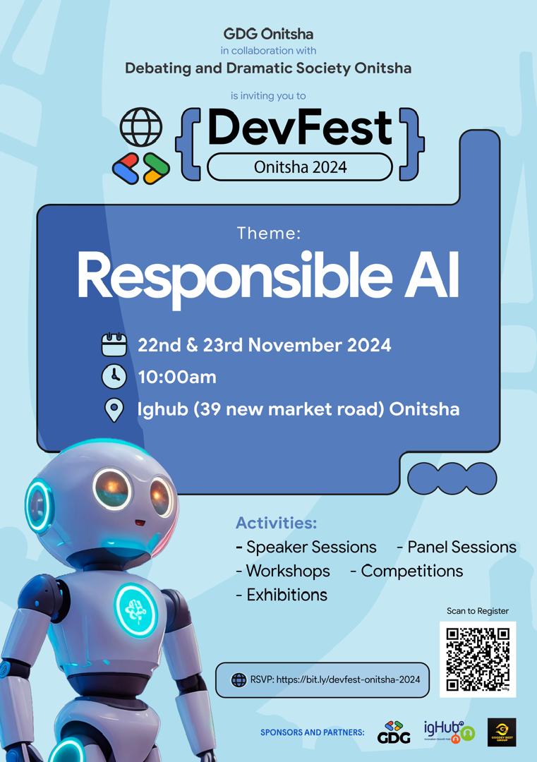 gdg_onitsha's tweet image. It&apos;s #DevFestOnitsha month! Have you registered? Join us for 2 days of learning, networking, and fun!

📅 Nov 22nd: Pre-DevFest at IGHUB(39 new market road)Onitsha – workshops, competitions, and more!

 📅 Nov 23rd: The Main Event 🎉

Register Now! bit.ly/devfest-onitsh…