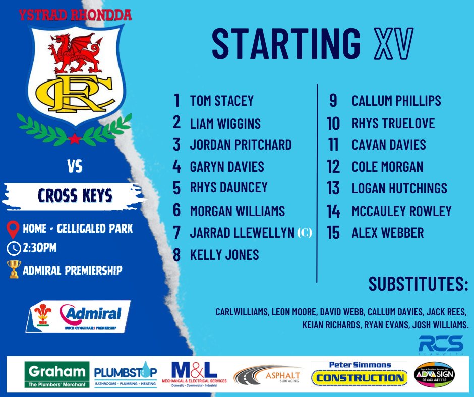 YSTRAD RHONDDA RFC (@ystradrfc) on Twitter photo πππΌπ πΌππππππΎπππππ
π 2/11/24.
π <a href="/crosskeysrfc/">Cross Keys RFC</a>
π ADMIRAL PREMIERSHIP.
ποΈ GELLIGALED PARK.
π« Β£10 ADULT.
(Β£8 MEMBERSHIP CARD)
Β£5 CONCESSION.
UNDER 16βS FREE.
β° 2:30pm KICK OFF.
#COTY ππ©΅ πππΌπ πΌππππππΎπππππ
π 2/11/24.
π <a href="/crosskeysrfc/">Cross Keys RFC</a>
π ADMIRAL PREMIERSHIP.
ποΈ GELLIGALED PARK.
π« Β£10 ADULT.
(Β£8 MEMBERSHIP CARD)
Β£5 CONCESSION.
UNDER 16βS FREE.
β° 2:30pm KICK OFF.
#COTY ππ©΅