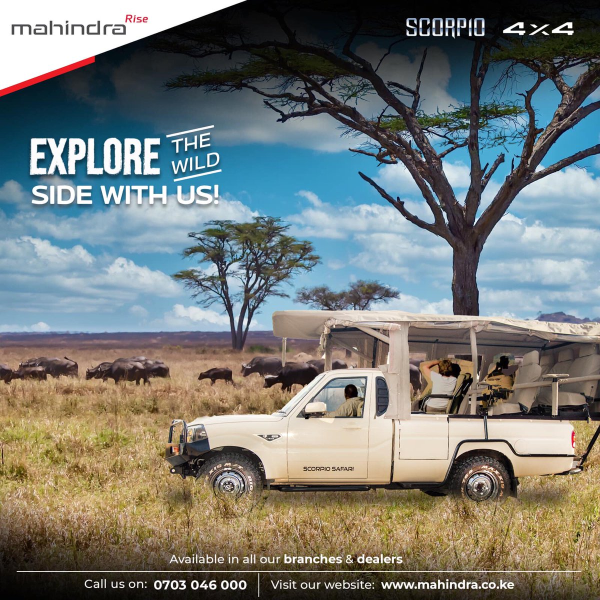 radiomaisha's tweet photo. Explore the wilderness with the Mahindra Scorpio safari and take on any tough terrain!
LEARN MORE!
📞0703046000
#mahindra #scorpio #singlecab #toursandtravel #safari #simbacorp @MahindraKenya https://t.co/Sg7tqhAecb