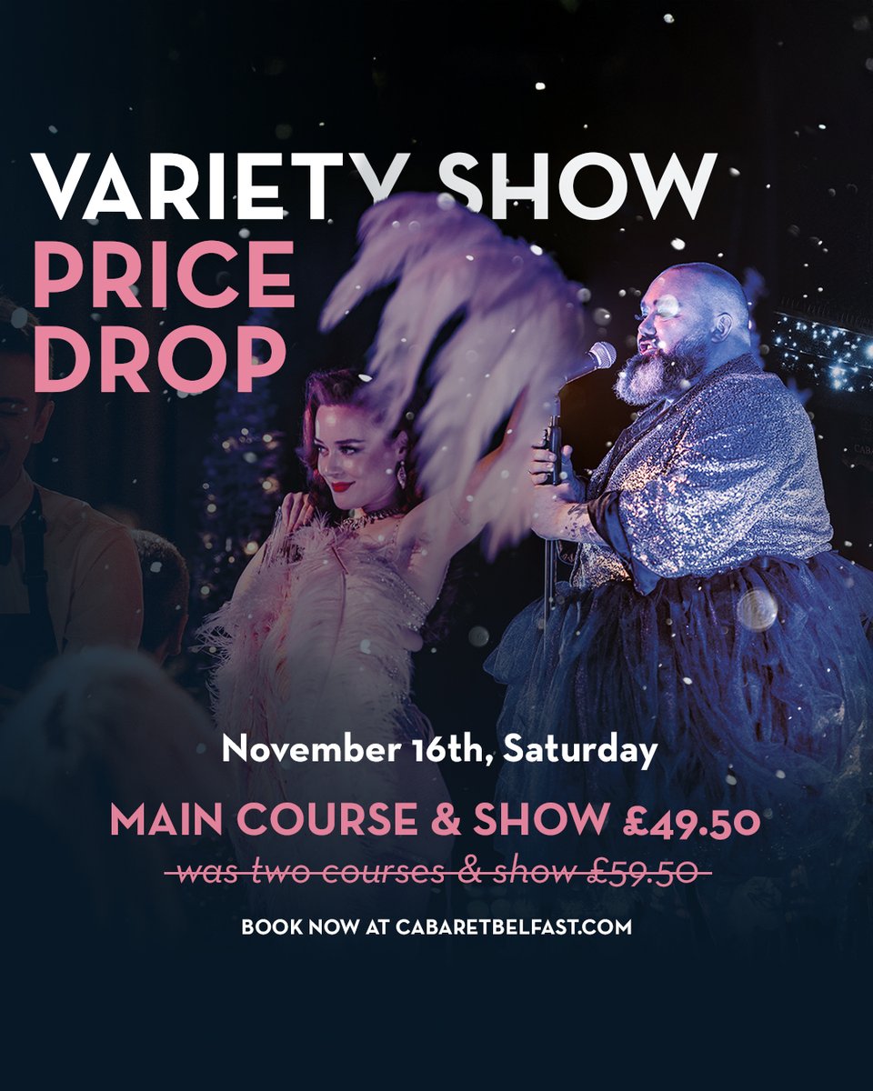✨Special Offers!✨

We're dropping prices on some unforgettable nights at Cabaret Supper Club! Grab your tickets via l8r.it/XfbI and experience the magic at a steal! 💃💥 

#CabaretSupperClub #PriceDrop #VarietyShow #BottomlessLunch #NightOut