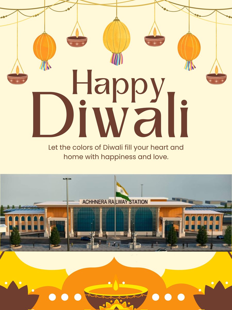 अछनेरा जंक्शन रेलवे स्टेशन की तरफ से आप सभी को हार्दिक शुभकामनाएं एवं बधाई 🙏
<a href="/RailMinIndia/">Ministry of Railways</a> <a href="/AshwiniVaishnaw/">Ashwini Vaishnaw</a>