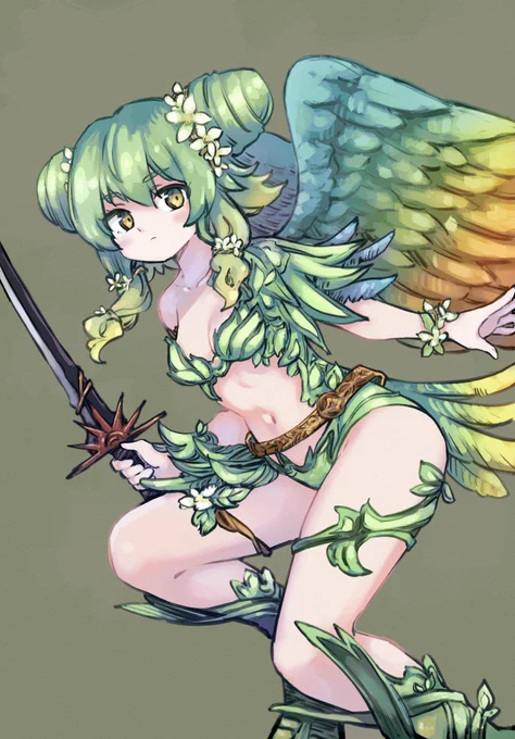 『ロマサガ2』リメイクよりイーリスチャン 小林氏のイラストだと神秘的な異種族って感じだったけど、なんかリメイク版はえちえち鳥人って感じになってるぞ……!!