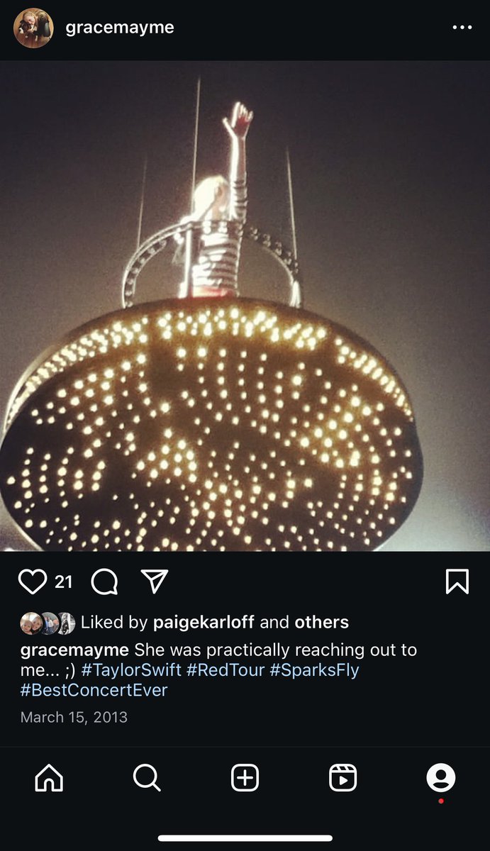 grACE4129's tweet photo. @erastourticks @LucasOilStadium Last time I got to see her in concert was Red and this was the quality of my camera….i couldn’t go to Rep 😭 https://t.co/bLXFvgIin5