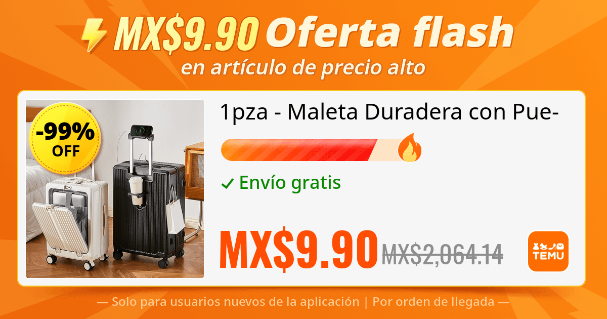 Hctor03416196's tweet photo. 🔥 ¡Es una locura! 🔥 Haz clic en https://t.co/xrVOABLX9g para conseguir un artículo de precio alto por solo MX$9.90! 🚀 Esta oferta es demasiado buena para ser verdad, ¡debes actuar rápido o la perderás! 🏃‍♂️💨 ¡Consíguela ahora!
🛍️ 1pza - Maleta Duradera con Puerto de Carga https://t.co/wYsKVRW8cw