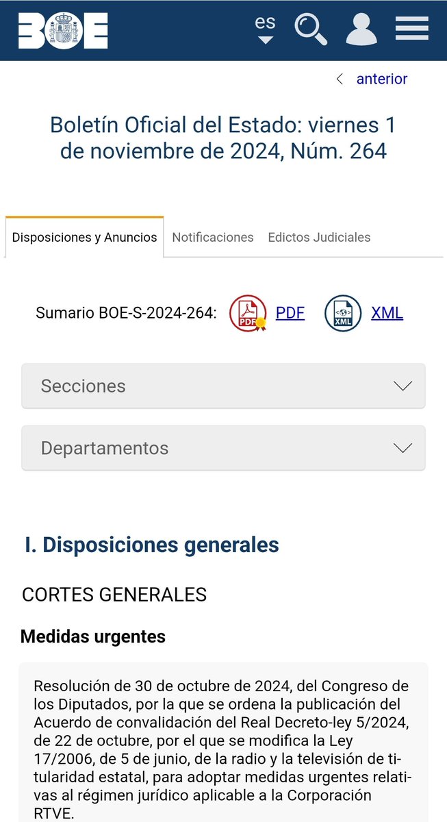 UACD_Youtube's tweet image. EL ART. 86 DE LA CONSTITUCIÓN ESTABLECE QUE EL GOBIERNO PODRÁ DICTAR EL REAL DECRETO LEY PARA SITUACIONES DE URGENTE NECESIDAD, COMO CATÁSTROFES NATURALES COMO LA DE LAS INUNDACIONES DE LA DANA DE VALENCIA.

HOY 1 DE NOVIEMBRE EL GOBIERNO DE PEDRO SÁNCHEZ HA PUBLICADO UN REAL…