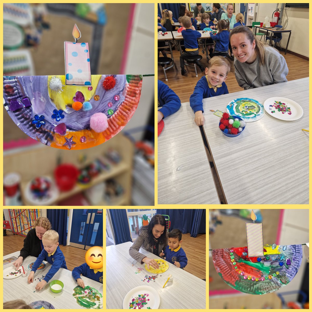 JamesBrindleyPS's tweet image. Nursery had a lovely time creating diwali lamps using paper plates. It was lovely to have some of the parents joining us too!
#eyfs #nursery #expressivearts
#diwali