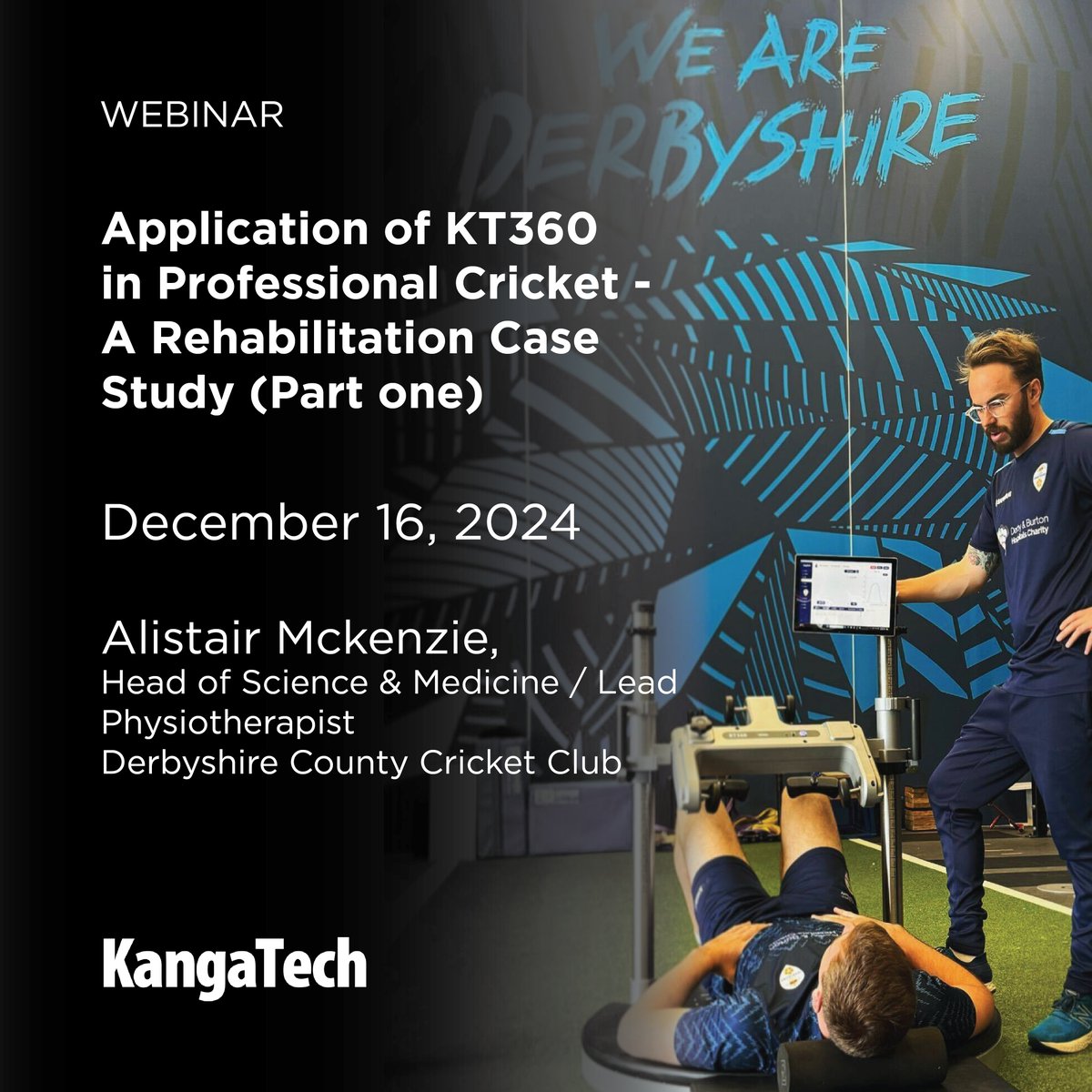 🚨 Webinar Alert! Join us on December 16 with Alistair McKenzie, Lead Physiotherapist at Derbyshire County Cricket Club! 🏏Alistair will share insights on using KangaTech's KT360 in cricket and how it transforms player recovery.

Register now! 👇
hubs.la/Q02Wy_7J0