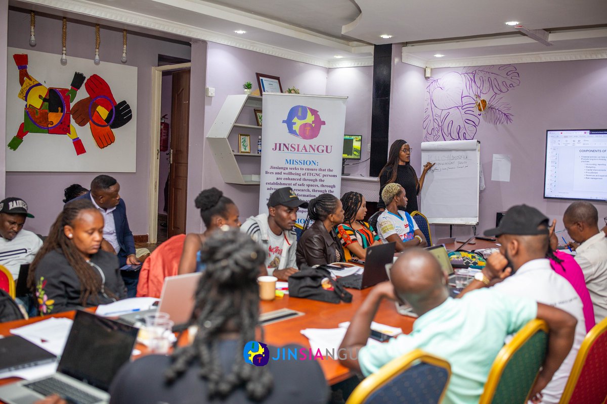 Jinsiangu's tweet photo. Day 3 of Jinsiangu’s #ODSS training focused on Financial Resource Management, building transparency, accountability, and sustainability for ITGNC organizations. We’re setting the stage for resilient, impactful change! #IntersexKe #EnbyKe #TransgnderKe #Beyondthebinaryke https://t.co/LhMx4tSHHJ