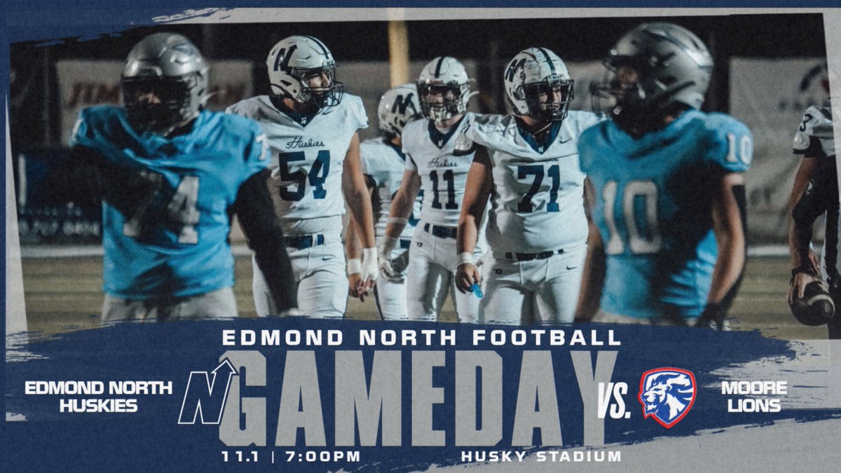 @edmondnorthfb hosts the Moore Lions tonight at Husky Stadium! Kickoff set for 7:00! #HuskyNation #uN1ty