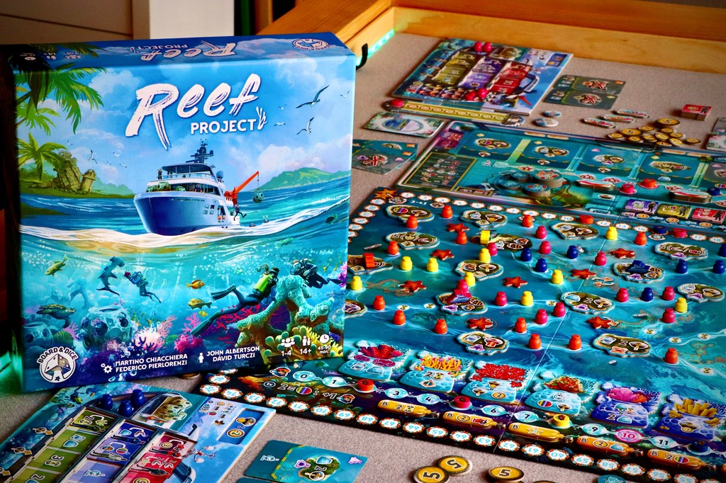 GamesLoreUK's tweet photo. If you love colourful games about coral reefs, Reef project might be the one for you!

You will sail the seas, hire crew, explore the coral reef and clean the ocean sectors of any pollution.

https://t.co/PeirWrul5N

#tabletop #boardgames #gameslore #reefproject #boardgame https://t.co/7xiYWCcVlz