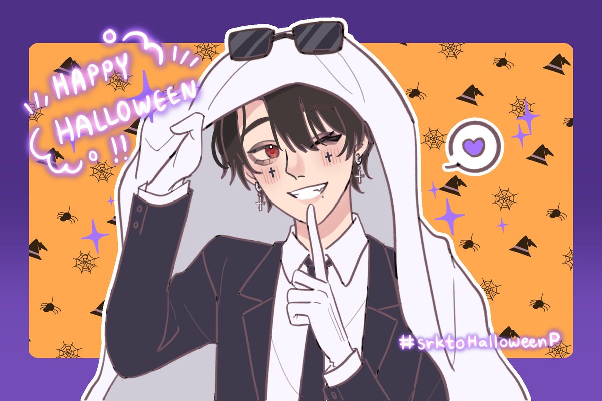 Eto_SRK's tweet photo. #srktoHalloweenP
[ช่วงเย็น | เซย์ชินพลาซ่า]

“แฮ่!”

ระหว่างยื่นขนมให้อยู่ๆก็เปิดผ้าคลุมออกมาหลอก แล้วยิ้มหัวเราะชอบใจ

ฮิฮิ ตกใจแย่เลยมั้ยนะแบบนี้

“สุขสันต์วันฮาโลวีนนะครับ!” https://t.co/m85UWq0EBv