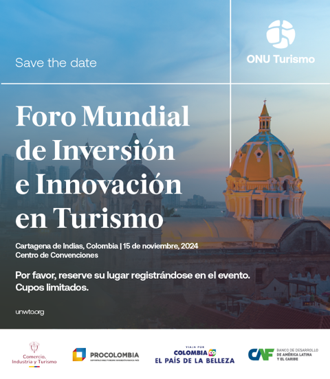 UNWTO's tweet photo. No te pierdas el Foro Mundial de Inversión e Innovación en Turismo de ONU Turismo en colaboración con @MincomercioCo @procolombiaco y @agendacaf 🌟

Líderes globales discutirán el impacto de la IED en el turismo

📅15 de noviembre
📍Cartagena, Colombia

🔗https://t.co/YXQjyYhraf https://t.co/ICuiVHDREz