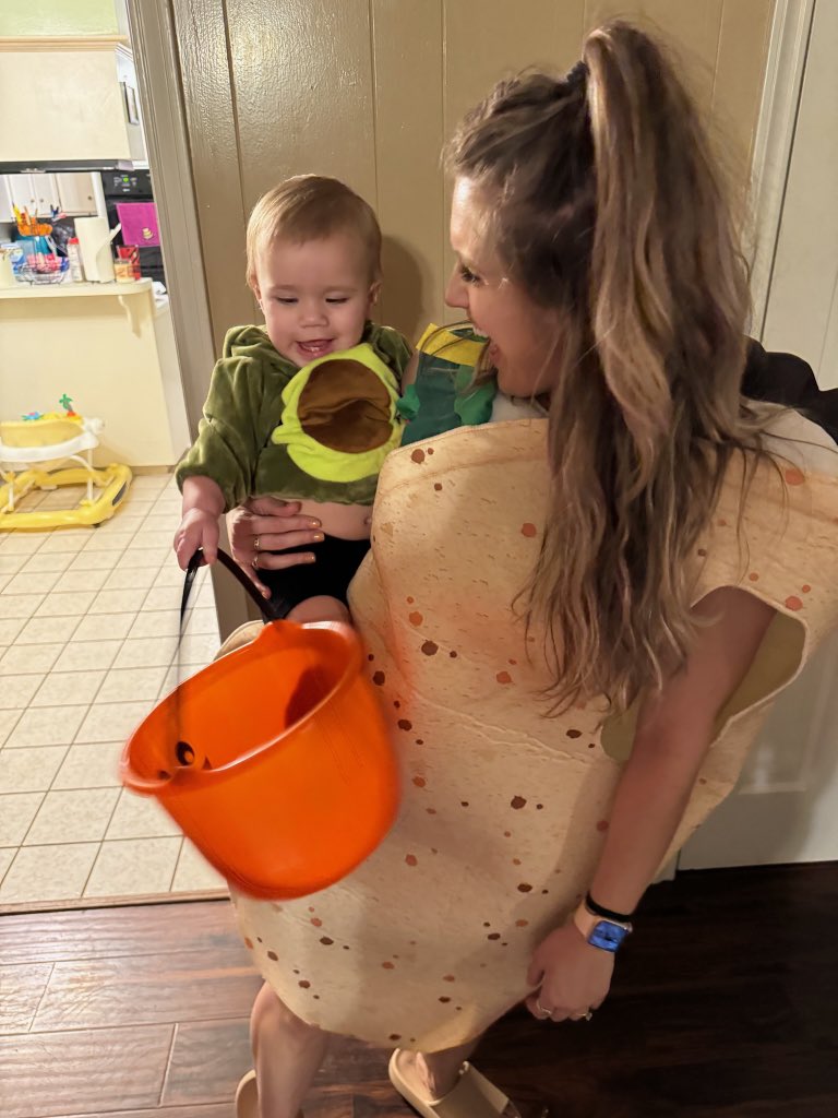 Dressed up as Chloe’s favorite foods for her first Halloween!!! 🥑🌮👻🎃