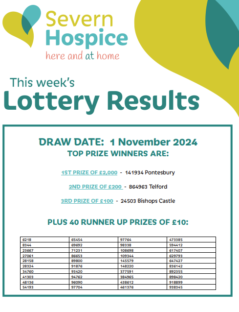 What a lovely start to the month - a lottery player from Pontesbury has won the jackpot and will have a great weekend deciding what to spend their winnings on.
Would you like to play? Signing up is easy - just go to bit.ly/SevernLottery and you can find out more.