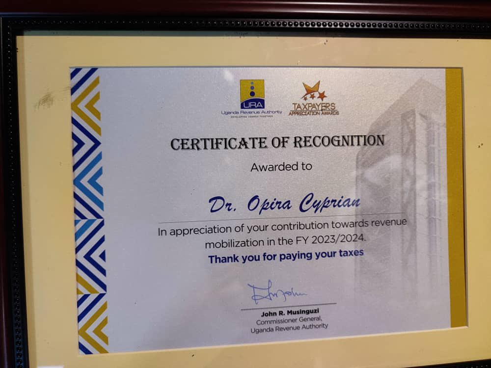 URAuganda's tweet photo. 🕯️Tribute to the Late Dr. Opira Cyprian: A Champion of Tax Compliance and Community Development, 🌍 Gulu 

At URA, we honor the life and legacy of the late Dr. Opira Cyprian, a remarkable individual whose commitment to tax compliance and community service made a profound impact on Gulu City and Uganda as a whole.

Dr. Cyprian was not only a revered leader at Lacor Hospital where he dedicated himself to saving lives and improving healthcare, but also a steadfast advocate for responsible citizenship. 

His belief in the importance of contributing to the nation’s economy was exemplified by his impressive tax contributions, totaling over 15 million UGX in the past three financial years. 

His rental revenue alone saw significant growth, reflecting his commitment to economic development. Dr. Cyprian maintained a 100% filing ratio, setting a standard for integrity and compliance that we can all aspire to.

At the time of his death, he had been listed among the top 20 most compliant tax payers in Northern Uganda. This was through payment of rental tax collected from accessible and affordable housing in his Gulu City estates. 

Other accolades;- 

Dr. Cyprian’s legacy also includes a Lifetime Achievement Award from the Ministry of Health Uganda, honoring his profound contributions to healthcare. 

As we reflect on the life of the late Dr. Opira Cyprian, let us celebrate his remarkable contributions and be inspired by his dedication to tax compliance and community service. May his legacy live on in our actions as we strive to honor his memory and contribute to the continued growth and prosperity of our beloved Uganda. 

Rest in Peace, Dr. Cyprian, for your invaluable impact; you will forever be remembered and cherished.

#TPAS24
#FfeBanno