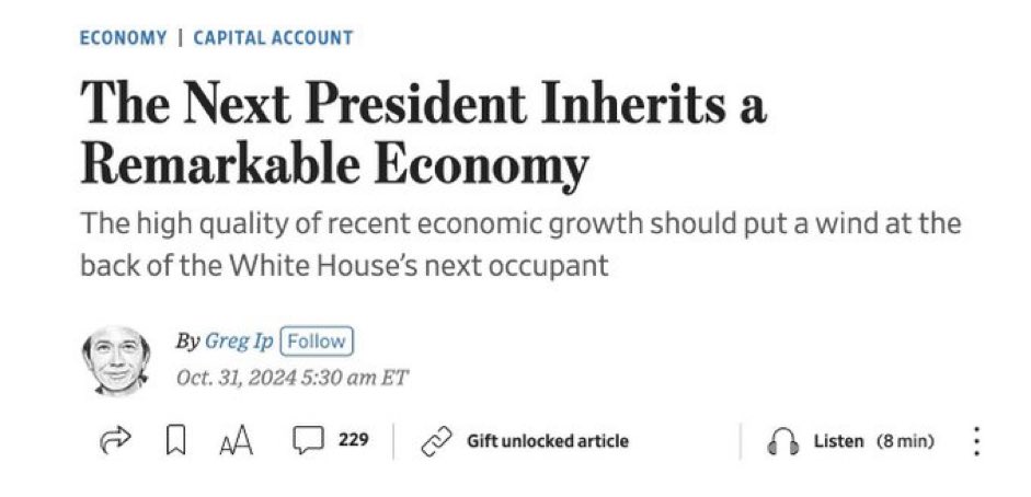 TristanSnell's tweet photo. Even the conservative Wall Street Journal — owned by Rupert Murdoch who also owns Fox News — admits that the US economy is amazingly strong

RT this and make sure all your friends on the fence see this https://t.co/PwTsPqzN47