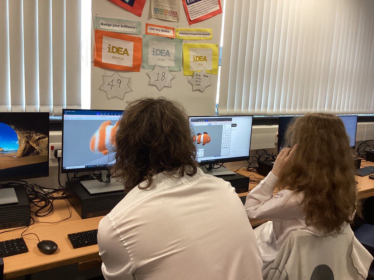 FHSComputing's tweet image. Miss Mutter’s Senior NPA Games Development class are working on graphics. They are using Paint 3D to make Clown Fish following a tutorial by @teachwithict 

#weareFHS #wearCreative #FHSDigiLearn