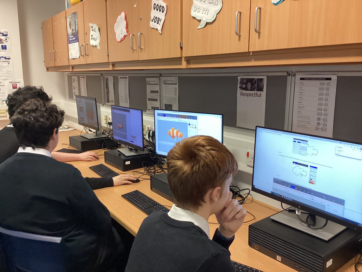 FHSComputing's tweet image. Miss Mutter’s Senior NPA Games Development class are working on graphics. They are using Paint 3D to make Clown Fish following a tutorial by @teachwithict 

#weareFHS #wearCreative #FHSDigiLearn
