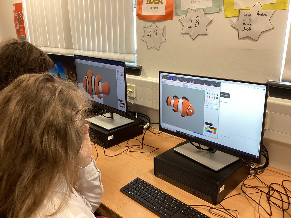 FHSComputing's tweet image. Miss Mutter’s Senior NPA Games Development class are working on graphics. They are using Paint 3D to make Clown Fish following a tutorial by @teachwithict 

#weareFHS #wearCreative #FHSDigiLearn
