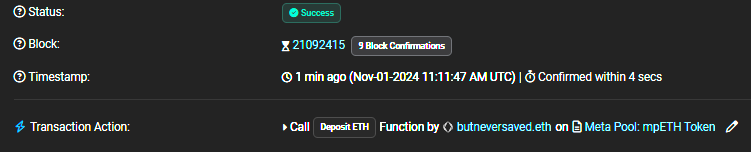 NearMultiverse's tweet photo. Aprovechando los fees de fin de semana en #Ethereum, estoy dentro por #RideThe4 el cual actualmente @meta_pool ofrece un APY superior del 4% gracias a las recompensas de @ssv_network que Meta Pool distribuye a sus stakers en Ethereum 😉

Stakea ahora 👀
https://t.co/hGxVPLk8jy https://t.co/6UeaqRhecG