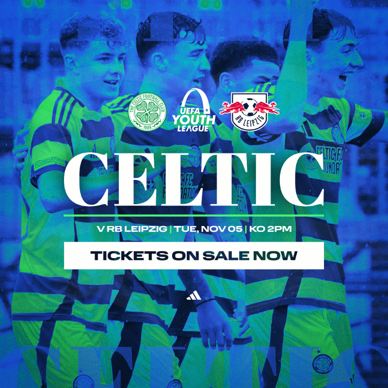 CelticFCB's tweet photo. Back at home in the #UYL 🔙🏟️

🎟️ Tickets for matchday 4⃣ against RB Leipzig at The City Stadium are available to buy online now ⤵️

#CelticRBLeipzig | #CelticFC🍀