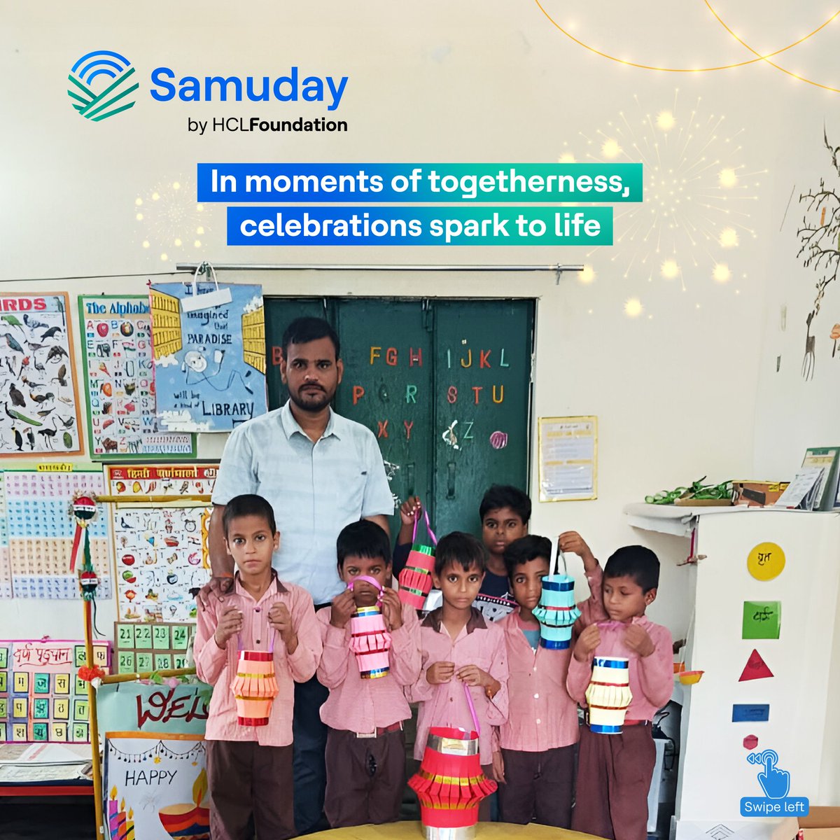 HCLSamuday's tweet photo. This #Diwali, we celebrated with more than just diyas. With creativity &amp; collective effort, our little stars learned, laughed, &amp; shared joy of the festival at collocated Anganwadi Centers in Hardoi, UP.

Read more at - https://t.co/grAsHYQVE3…

#HappyDiwali #HCLFoundation https://t.co/NNORjHEvVL