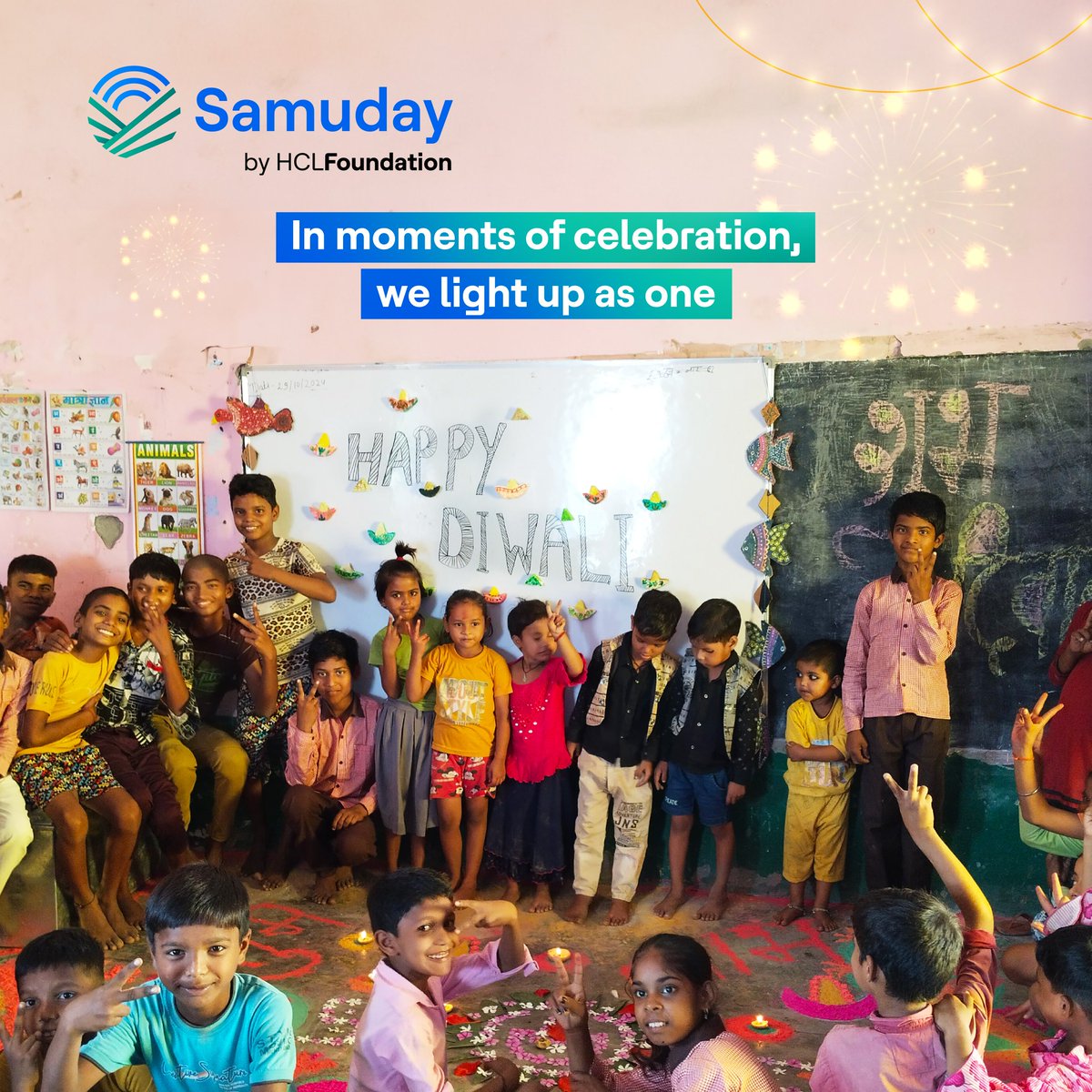HCLSamuday's tweet photo. This #Diwali, we celebrated with more than just diyas. With creativity &amp; collective effort, our little stars learned, laughed, &amp; shared joy of the festival at collocated Anganwadi Centers in Hardoi, UP.

Read more at - https://t.co/grAsHYQVE3…

#HappyDiwali #HCLFoundation https://t.co/NNORjHEvVL