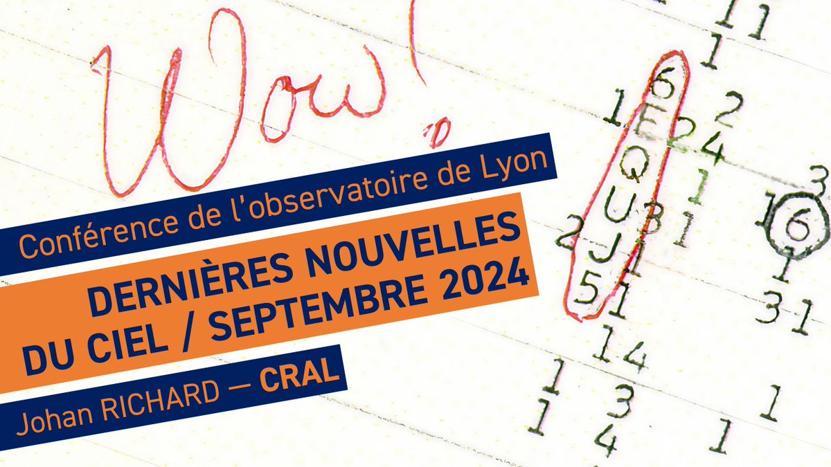 obslyon's tweet photo. 🚀 CONFÉRENCE EN VIDÉO
Nouvelle revue de presse #astronomie ! Johan Richard (@novaric) du #CRAL vous y parle d'une nouvelle étoile dans le ciel, du mystérieux signal #Wow, de molécules complexes dans #Ryugu et du lancement de la mission #SVOM.
➡️ https://t.co/OuhDy3eVPf https://t.co/4dHc62CLEO