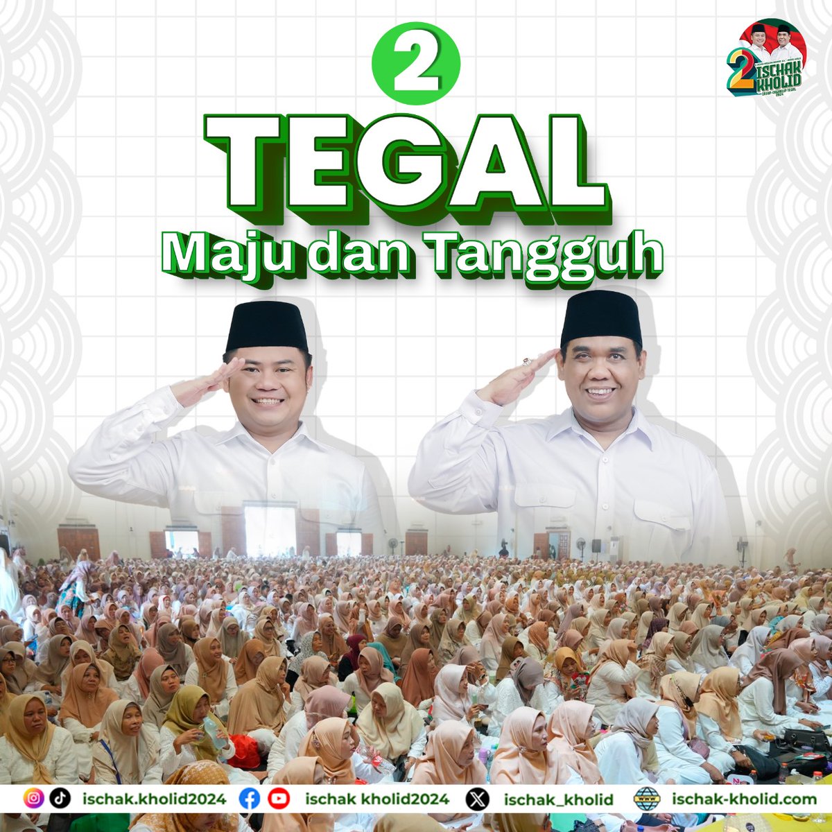 Mas Ischak dan Kholid siap membawa Tegal maju dan tangguh bersama masyarakat. Dengan komitmen kuat, kita bangun masa depan yang lebih baik. 💚

Bersama Ischak &amp; kholid Tegal luwih apik

#BupatiTegal #PilkadaTegal #IschakKholid #Nomor2