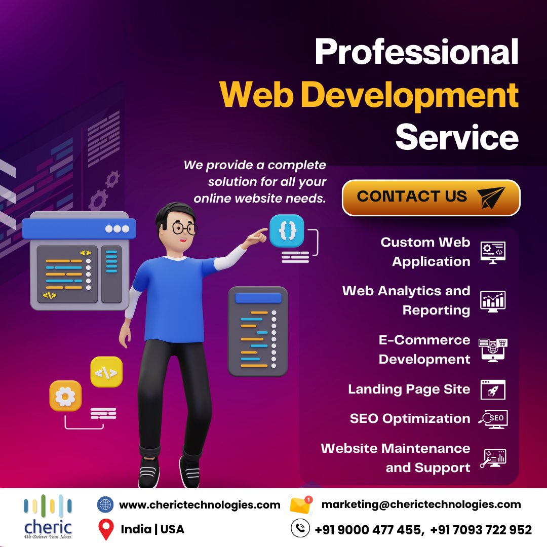 cherictech's tweet photo. Looking to build a powerful online presence? Cheric Technologies offers Professional Web Development Services tailored to your needs!
#WebDevelopment #DigitalSolutions #ECommerceDevelopment #CustomWebApplications #SEOOptimization #WebsiteDesign #TechSolutions #OnlinePresence #Web https://t.co/EU9w5TWl0z