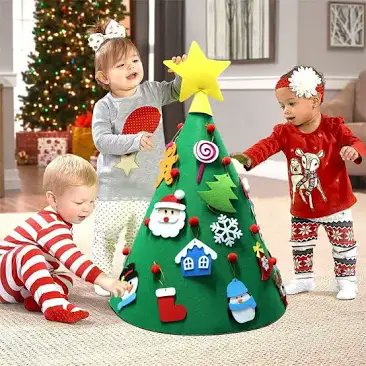 Ninaweemster's tweet photo. The only Christmas trees they sell for little kids in my country are these kinds. My child is too small for this and also I don't like the material. 😒 https://t.co/ecL2HUJIxj