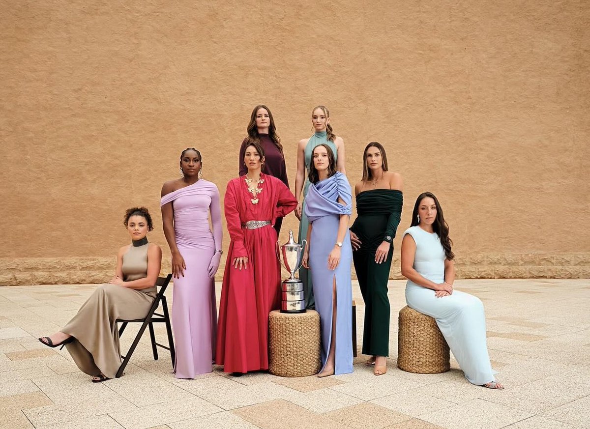 Your 2024 WTA Finalists’ photoshoot in Riyadh. 

Jasmine Paolini

Coco Gauff

Qinwen Zheng

Barbora Krejcikova

Iga Swiatek

Elena Rybakina

Aryna Sabalenka

Jessica Pegula

👑👑👑👑👑👑👑👑